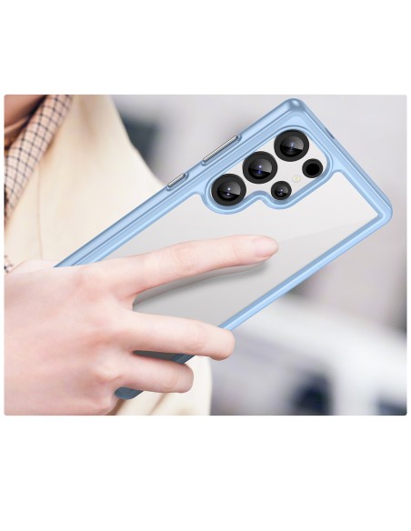 
Silikoninis dėklas su gelio rėmeliu, skirtas „Samsung Galaxy S25 Ultra Outer Space“ dėklui – mėlynas

