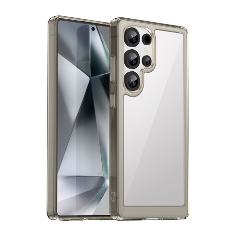 
Silikoninis dėklas su gelio rėmeliu, skirtas „Samsung Galaxy S25 Ultra Outer Space“ dėklui – permatomas juodas

