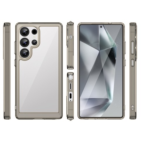 
Silikoninis dėklas su gelio rėmeliu, skirtas „Samsung Galaxy S25 Ultra Outer Space“ dėklui – permatomas juodas
