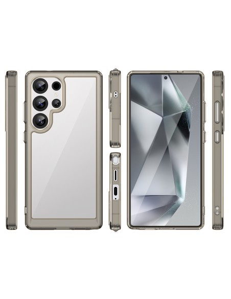 
Silikoninis dėklas su gelio rėmeliu, skirtas „Samsung Galaxy S25 Ultra Outer Space“ dėklui – permatomas juodas
