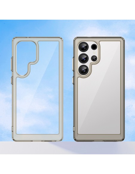 
Silikoninis dėklas su gelio rėmeliu, skirtas „Samsung Galaxy S25 Ultra Outer Space“ dėklui – permatomas juodas
