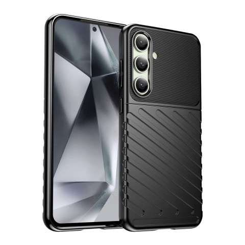
Silikoninis dėklas, šarvuotas dangtelis, skirtas „Samsung Galaxy S24 FE Thunder Case“ - juodas
