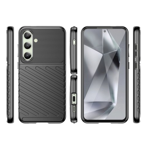 
Silikoninis dėklas, šarvuotas dangtelis, skirtas „Samsung Galaxy S24 FE Thunder Case“ - juodas
