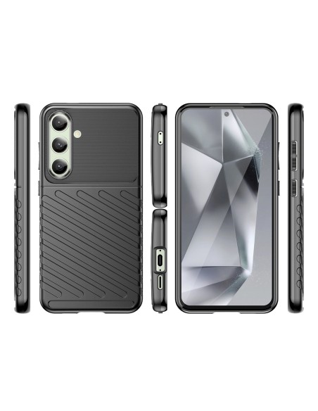 
Silikoninis dėklas, šarvuotas dangtelis, skirtas „Samsung Galaxy S24 FE Thunder Case“ - juodas
