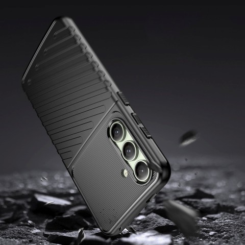 
Silikoninis dėklas, šarvuotas dangtelis, skirtas „Samsung Galaxy S24 FE Thunder Case“ - juodas
