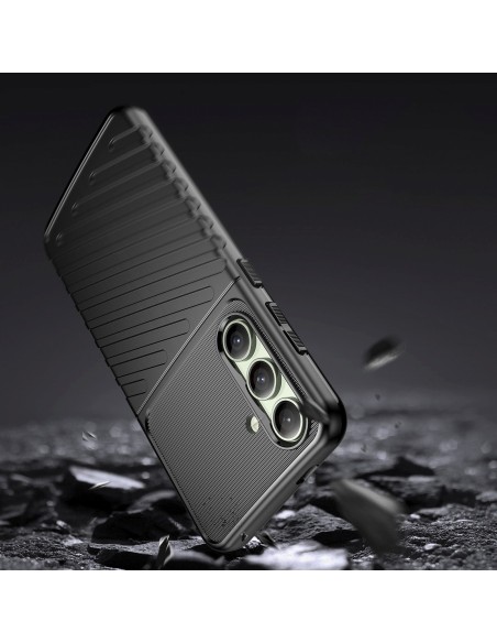 
Silikoninis dėklas, šarvuotas dangtelis, skirtas „Samsung Galaxy S24 FE Thunder Case“ - juodas
