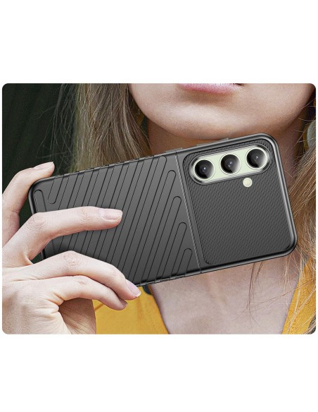 
Silikoninis dėklas, šarvuotas dangtelis, skirtas „Samsung Galaxy S24 FE Thunder Case“ - juodas
