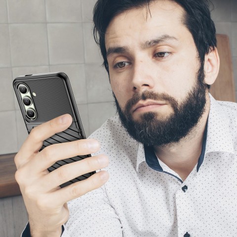 
Silikoninis dėklas, šarvuotas dangtelis, skirtas „Samsung Galaxy S24 FE Thunder Case“ - juodas
