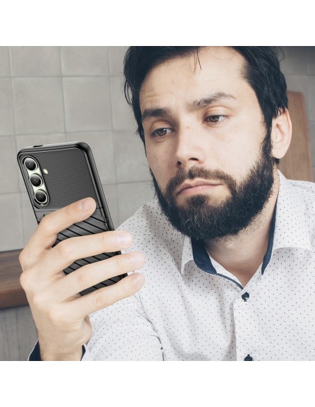 
Silikoninis dėklas, šarvuotas dangtelis, skirtas „Samsung Galaxy S24 FE Thunder Case“ - juodas

