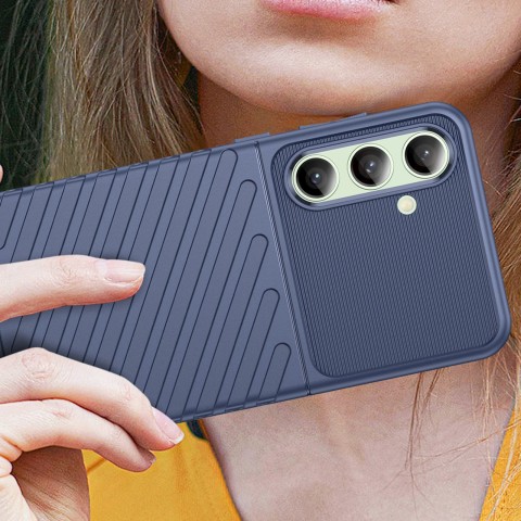 
Silikoninis dėklas, šarvuotas dangtelis, skirtas „Samsung Galaxy S24 FE Thunder Case“ - mėlynas
