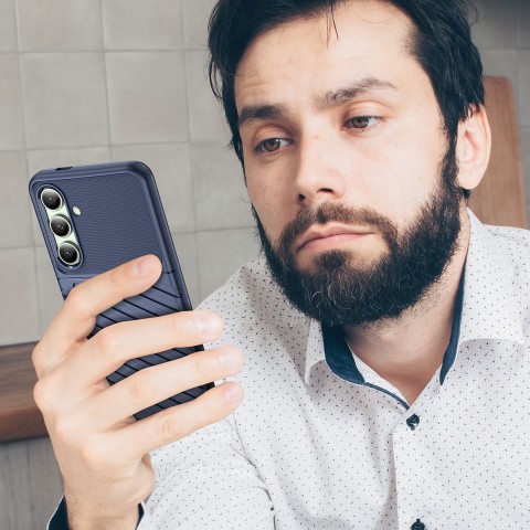 
Silikoninis dėklas, šarvuotas dangtelis, skirtas „Samsung Galaxy S24 FE Thunder Case“ - mėlynas
