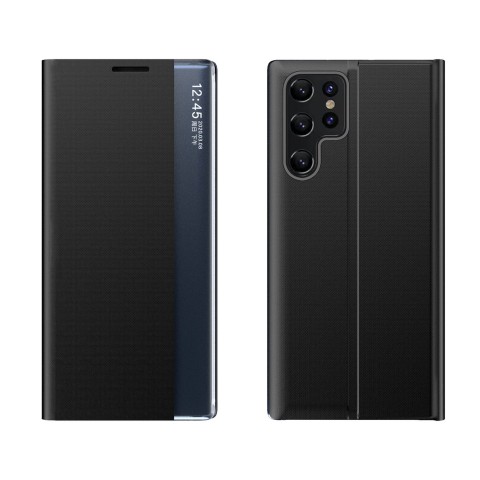 
„Samsung Galaxy S24 FE“ naujas miego dėklas su atlenkiama stovu – juodas
