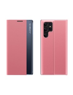 
„Samsung Galaxy S24 FE“ naujas miego dėklas su atlenkimu ir stovu – rožinis
