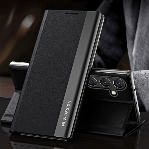 
„Samsung Galaxy S24 FE Sleep Case Pro“ atverčiamas dėklas su stovu – juodas
