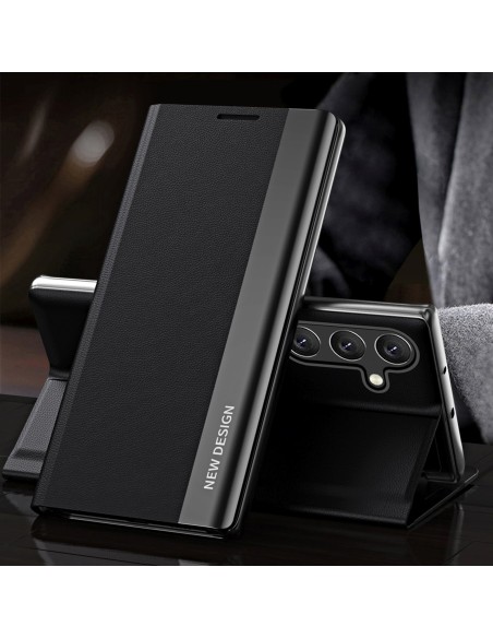 
„Samsung Galaxy S24 FE Sleep Case Pro“ atverčiamas dėklas su stovu – juodas
