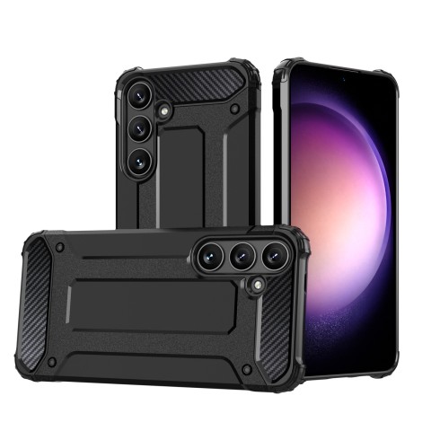 
„Hybrid Armor“ dėklas, skirtas „Samsung Galaxy S24 FE Hybrid Armor“ – juodas
