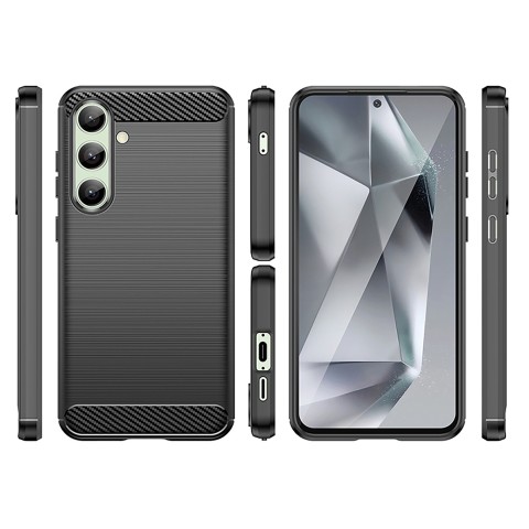 
Silikoninis dėklas, skirtas „Samsung Galaxy S24 FE Carbon“ dėklui - juodas
