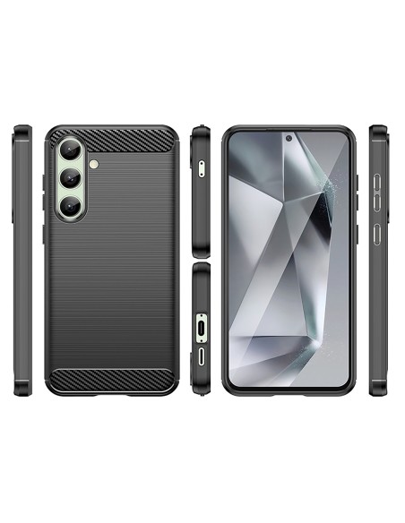 
Silikoninis dėklas, skirtas „Samsung Galaxy S24 FE Carbon“ dėklui - juodas
