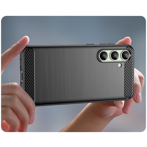 
Silikoninis dėklas, skirtas „Samsung Galaxy S24 FE Carbon“ dėklui - juodas

