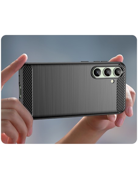 
Silikoninis dėklas, skirtas „Samsung Galaxy S24 FE Carbon“ dėklui - juodas

