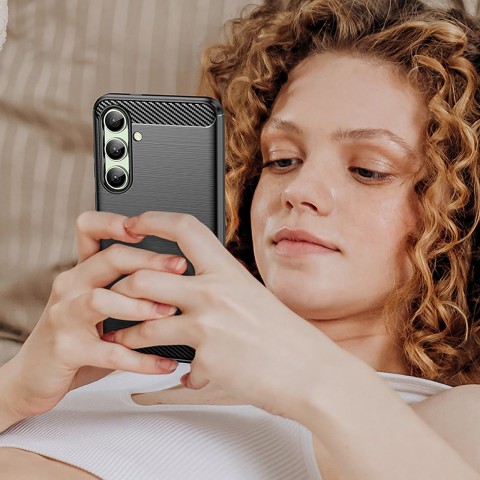 
Silikoninis dėklas, skirtas „Samsung Galaxy S24 FE Carbon“ dėklui - juodas
