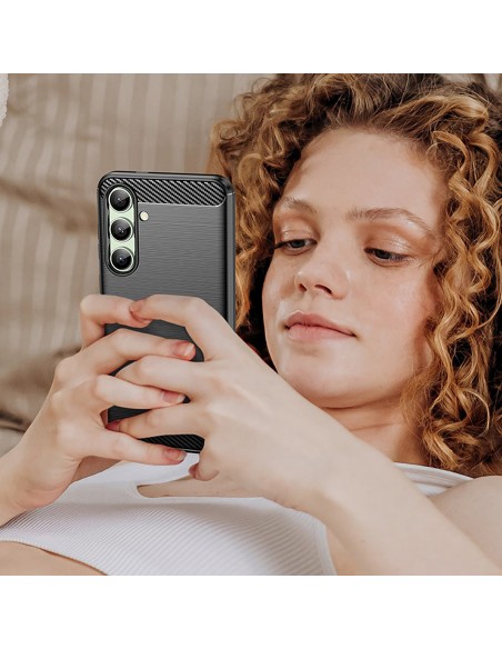 
Silikoninis dėklas, skirtas „Samsung Galaxy S24 FE Carbon“ dėklui - juodas
