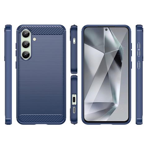 
Silikoninis dėklas, skirtas „Samsung Galaxy S24 FE Carbon“ dėklui - mėlynas
