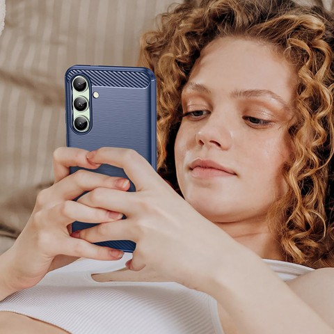 
Silikoninis dėklas, skirtas „Samsung Galaxy S24 FE Carbon“ dėklui - mėlynas
