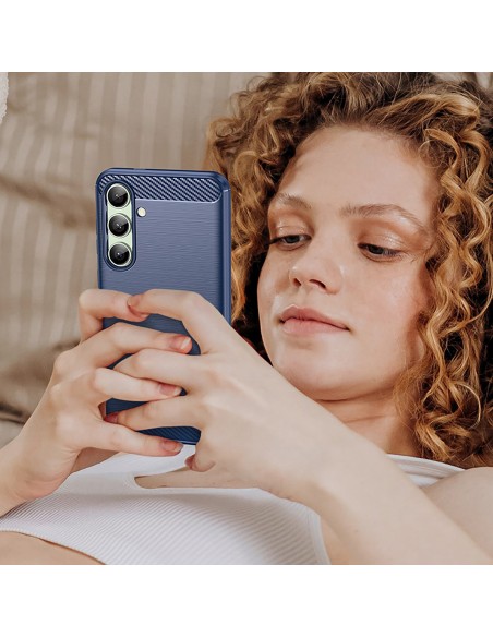 
Silikoninis dėklas, skirtas „Samsung Galaxy S24 FE Carbon“ dėklui - mėlynas

