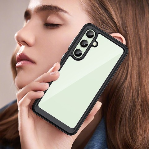 
Silikoninis dėklas su gelio rėmeliu, skirtas „Samsung Galaxy S24 FE Outer Space“ dėklui - juodas
