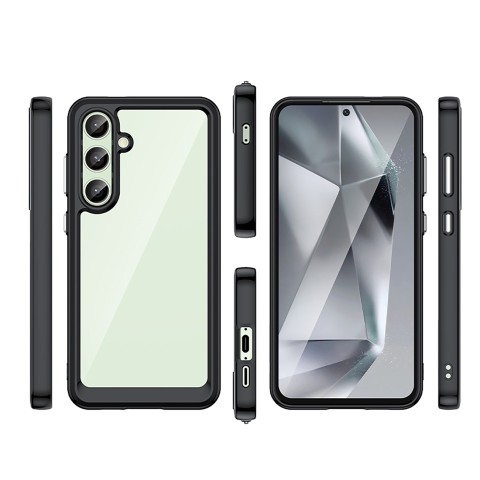 
Silikoninis dėklas su gelio rėmeliu, skirtas „Samsung Galaxy S24 FE Outer Space“ dėklui - juodas

