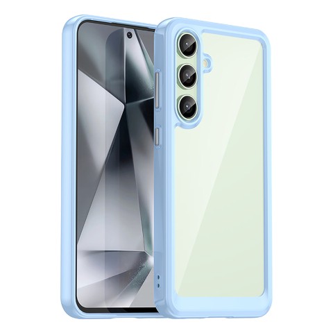 
Silikoninis dėklas su gelio rėmeliu, skirtas „Samsung Galaxy S24 FE Outer Space“ dėklui – mėlynas
