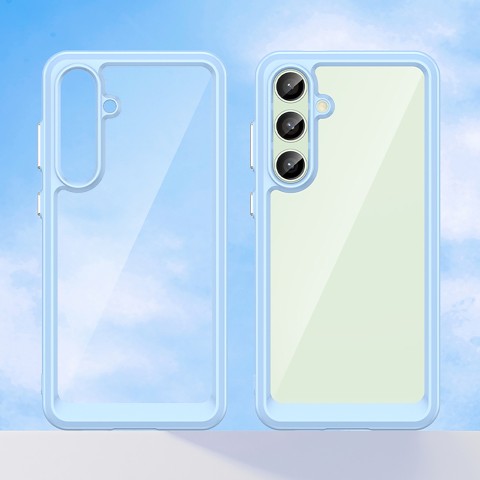 
Silikoninis dėklas su gelio rėmeliu, skirtas „Samsung Galaxy S24 FE Outer Space“ dėklui – mėlynas
