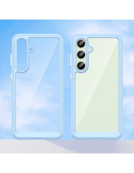 
Silikoninis dėklas su gelio rėmeliu, skirtas „Samsung Galaxy S24 FE Outer Space“ dėklui – mėlynas
