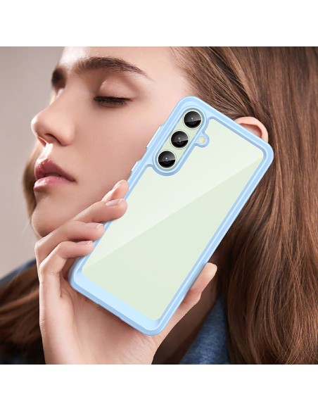 
Silikoninis dėklas su gelio rėmeliu, skirtas „Samsung Galaxy S24 FE Outer Space“ dėklui – mėlynas
