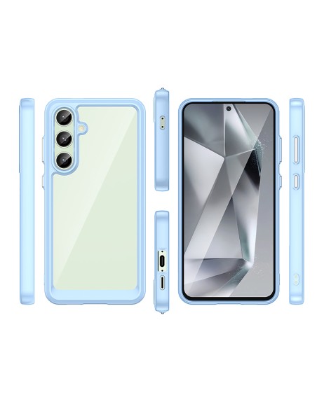 
Silikoninis dėklas su gelio rėmeliu, skirtas „Samsung Galaxy S24 FE Outer Space“ dėklui – mėlynas
