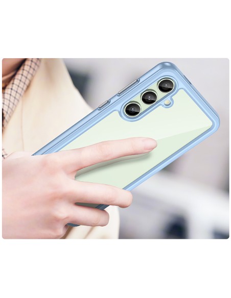 
Silikoninis dėklas su gelio rėmeliu, skirtas „Samsung Galaxy S24 FE Outer Space“ dėklui – mėlynas

