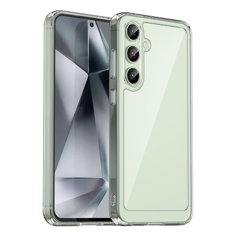 
Silikoninis dėklas su gelio rėmeliu, skirtas „Samsung Galaxy S24 FE Outer Space“ dėklui - skaidrus
