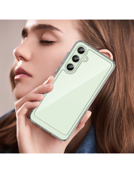 
Silikoninis dėklas su gelio rėmeliu, skirtas „Samsung Galaxy S24 FE Outer Space“ dėklui - skaidrus
