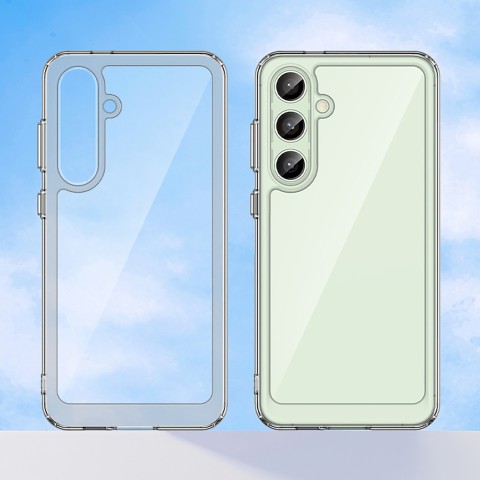 
Silikoninis dėklas su gelio rėmeliu, skirtas „Samsung Galaxy S24 FE Outer Space“ dėklui - skaidrus
