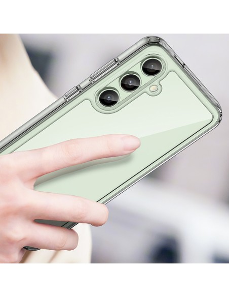 
Silikoninis dėklas su gelio rėmeliu, skirtas „Samsung Galaxy S24 FE Outer Space“ dėklui - skaidrus
