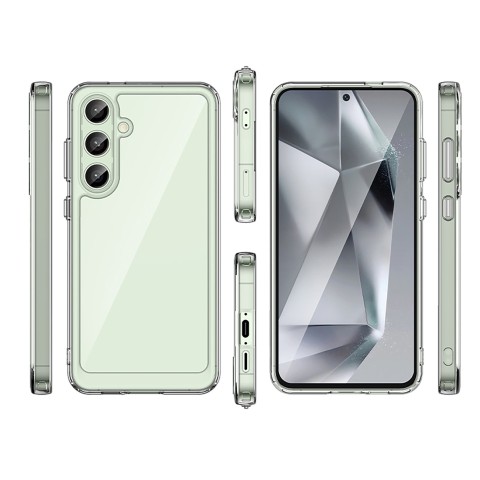 
Silikoninis dėklas su gelio rėmeliu, skirtas „Samsung Galaxy S24 FE Outer Space“ dėklui - skaidrus
