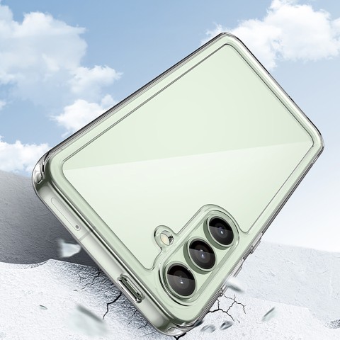 
Silikoninis dėklas su gelio rėmeliu, skirtas „Samsung Galaxy S24 FE Outer Space“ dėklui - skaidrus
