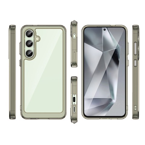
Silikoninis dėklas su gelio rėmeliu, skirtas „Samsung Galaxy S24 FE Outer Space“ dėklui - skaidrus ir juodas
