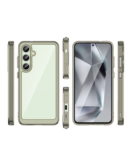 
Silikoninis dėklas su gelio rėmeliu, skirtas „Samsung Galaxy S24 FE Outer Space“ dėklui - skaidrus ir juodas
