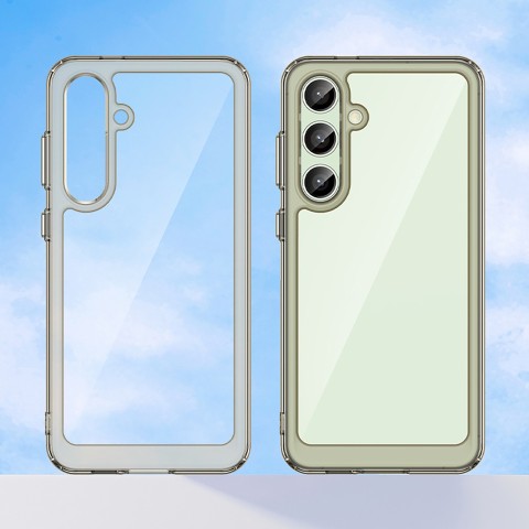 
Silikoninis dėklas su gelio rėmeliu, skirtas „Samsung Galaxy S24 FE Outer Space“ dėklui - skaidrus ir juodas
