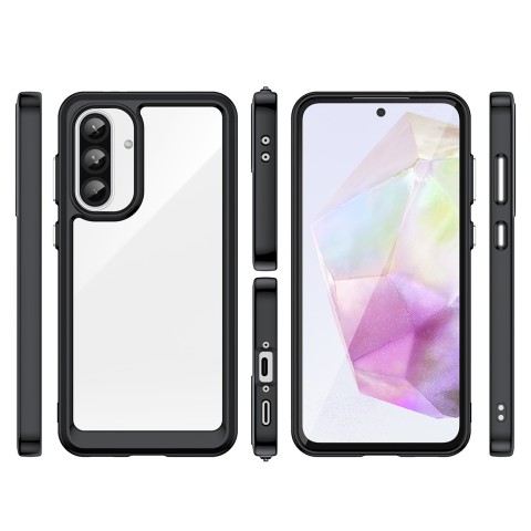 
„Samsung Galaxy A26 Outer Space“ dėklas su lanksčiu rėmeliu – juodas
