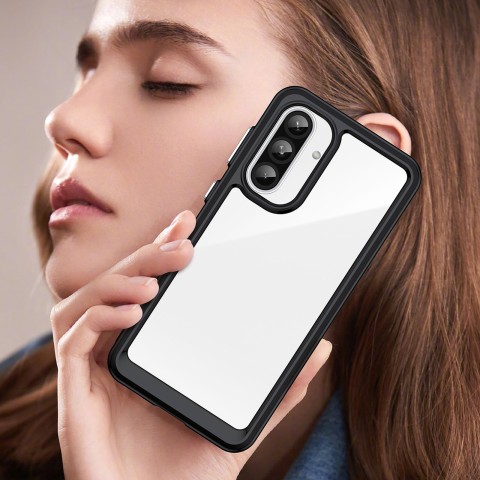 
„Samsung Galaxy A26 Outer Space“ dėklas su lanksčiu rėmeliu – juodas
