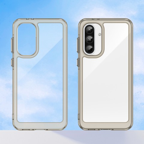 
„Samsung Galaxy A26 Outer Space“ dėklas su lanksčiu rėmeliu – permatomas juodas
