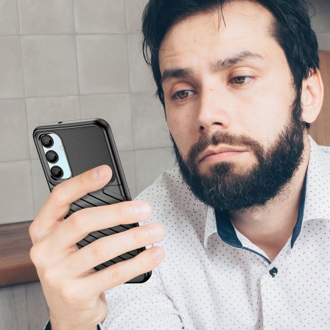 
Šarvuotas silikoninis dėklas, skirtas „Samsung Galaxy A26 Thunder“ dėklui - juodas
